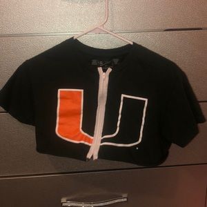UM custom college zip shirt